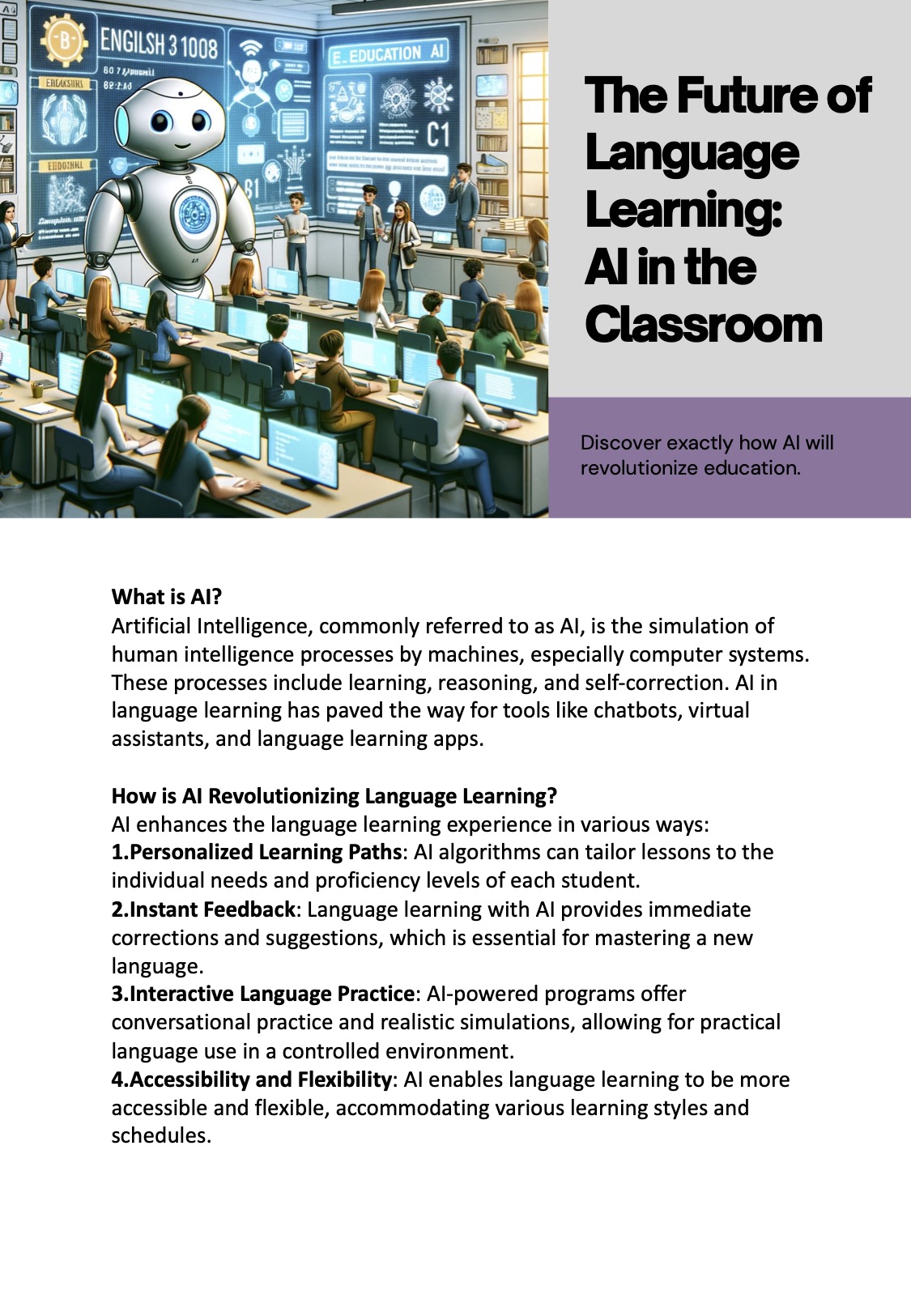  AI in the Classroom